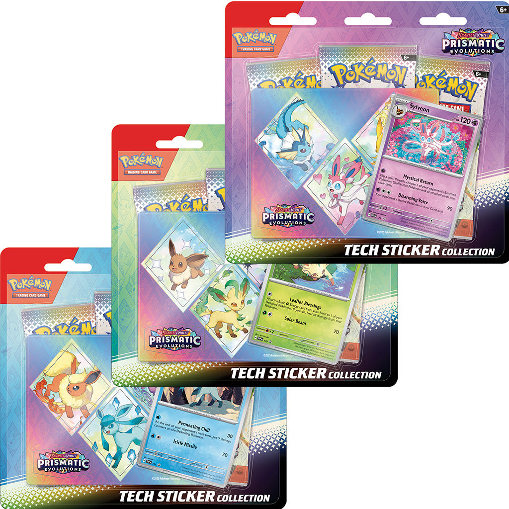 Prismatic Evolutions Tech Sticker Collection / 3 Pack Blister